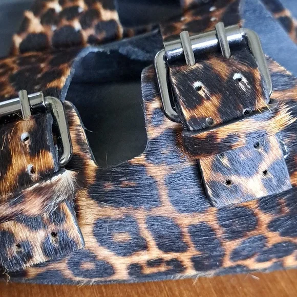 The Kooples Leopard Print Sandals genuine Lether 38 - Picture 5 of 8